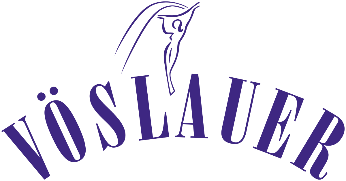 Logo von Vöslauer, einem natürlichen Mineralwasser und Lifestyle-Getränk