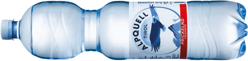 Natürliches Alpen-Mineralwasser aus Tirol: eine 1,5-Liter-Flasche ALPQUELL prickelnd